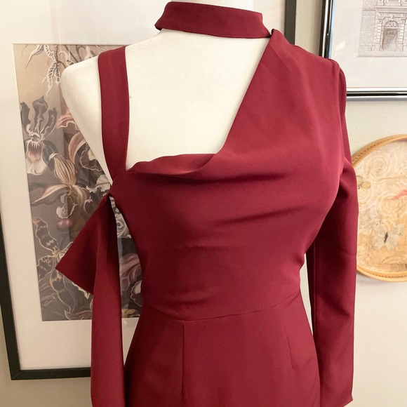 Finders Keepers The Message Mini Dress in Wine Combo - Picture 6 of 11